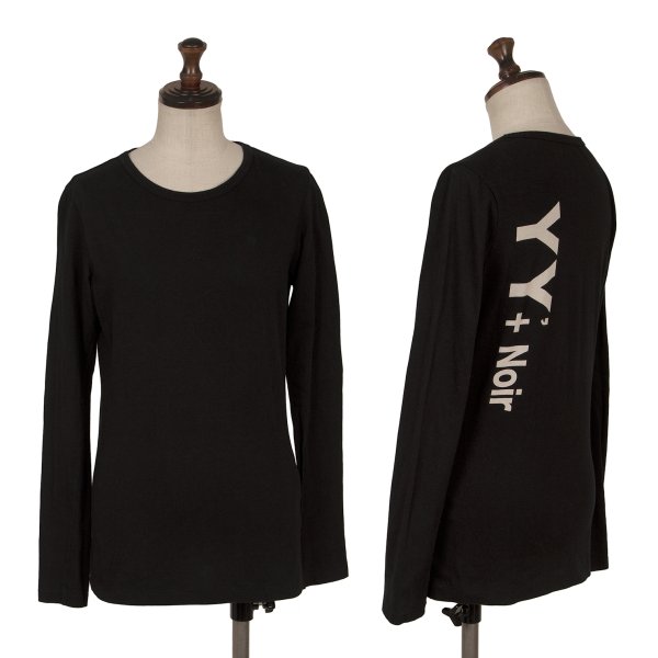 【中古】 ヨウジヤマモト ノアールYohji Yamamoto NOIR コットンバックロゴ抜染カットソー 黒2【レディース】