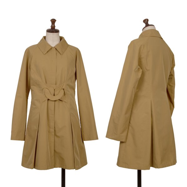 【中古】 シ散らし広告Sybilla ポリシルクフライフロントハーフコート ベージュM【レディース】