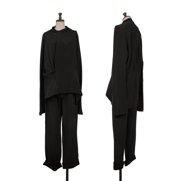 【中古】 ヨウジヤマモト ファムYohji Yamamoto FEMME 地絹フェルトうつり変わりセットアップ 黒M S【レディース】