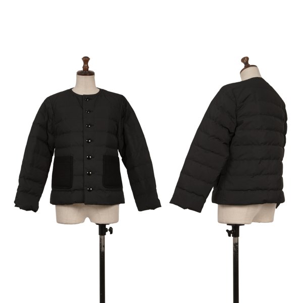 【中古】 トリココムデギャルソンtricot COMME des GARCONS 裏チェックノーカラーダウンジャケット 黒S【レディース】|PLAYFUL