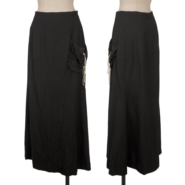 【中古】 ヨウジヤマモト ファムYohji Yamamoto FEMME ウール切替ポケットデザインフレアスカート 黒2【レディース】｜PLAYFUL 30,768円