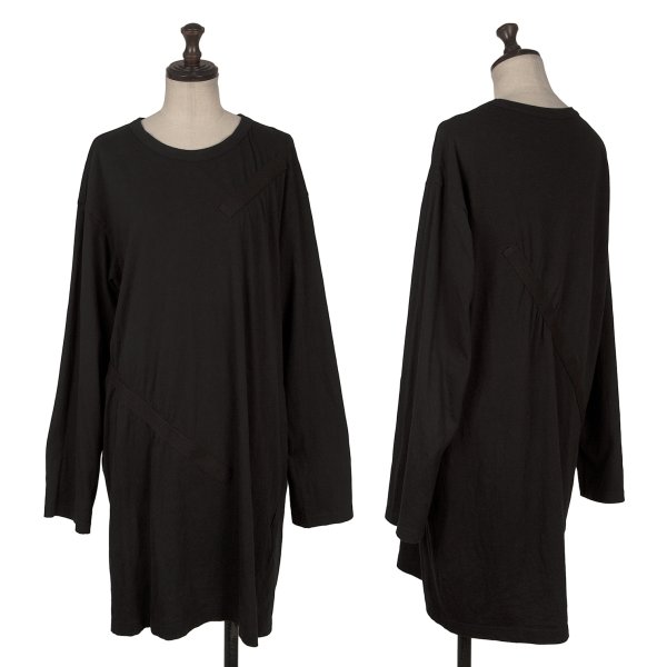 【中古】 ビーヨウジヤマモトB Yohji Yamamoto コットンテープデザインロングカットソー 黒2【レディース】