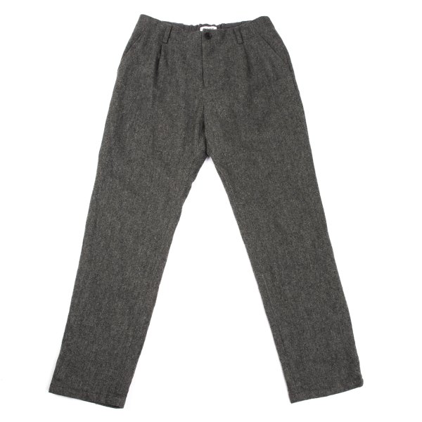 【中古】 栽培所Plantation 羊毛混テーパードパンツ 薄墨色L【レディース】