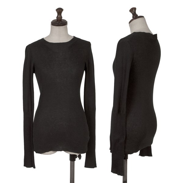 【中古】 ヨウジヤマモト ノアールYohji Yamamoto NOIR 綿織物混リブニット 黒2【レディース】