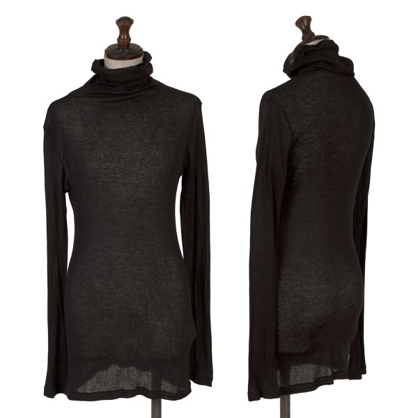 【中古】 ワイズY\u0027s カシミール混コットンシアーハイネックカットソー 黒2【レディース】
