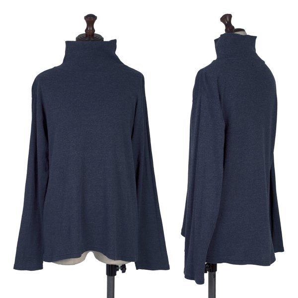 【中古】 栽培所Plantation コットンハイネックカットソー 紺2【レディース】