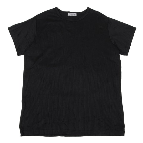 【中古】 ヨウジヤマモト プールオムYohji Yamamoto POUR HOMME 縞模様織りシワ産業プルオーバー 黒3【メンズ】