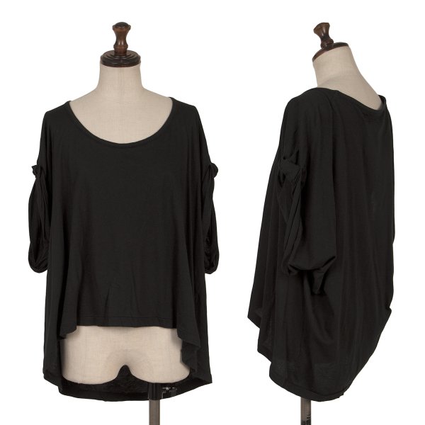 【中古】 ヨウジヤマモト ファムYohji Yamamoto FEMME ロールアップスリーブカットソー 黒2【レディース】