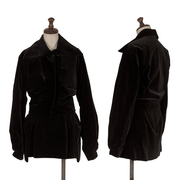 【中古】 ヴィヴィアンウエストウッドVivienne Westwood 旧赤曳き船 天鵞絨セットアップ 黒10 S【レディース】