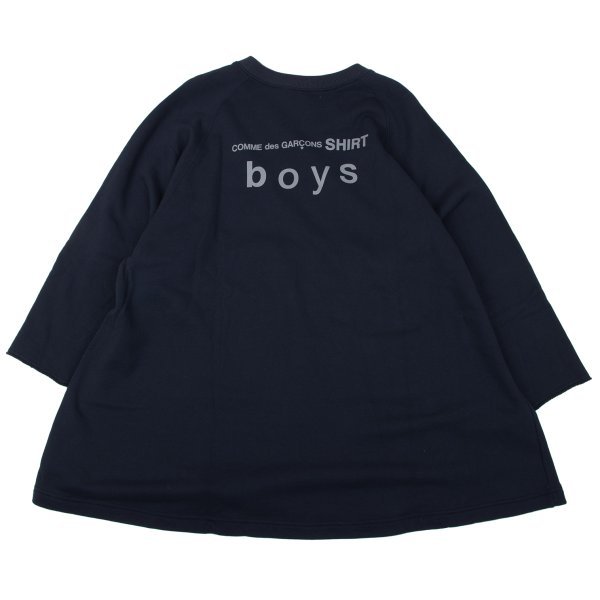 【中古】 コムデギャルソンシャツボーイズCOMME des GARCONS SHIRT boys バックロゴオーバーサイズラグランスウェット 紺M【メンズ】