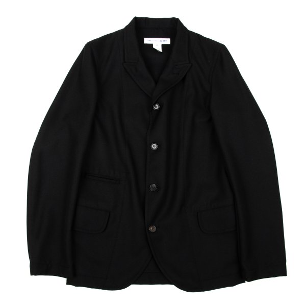 【中古】 コムデ給仕 プルオーバーCOMME des GARCONS SHIRT ポリウールピークドラペルジャケット 黒XS【メンズ】