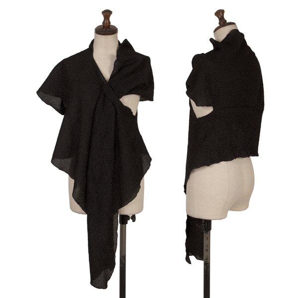 【中古】 ヨウジヤマモトノアールYohji Yamamoto NOIR 伸ばすことうつり変わりネックストールデザイントップス 黒3【レディース】