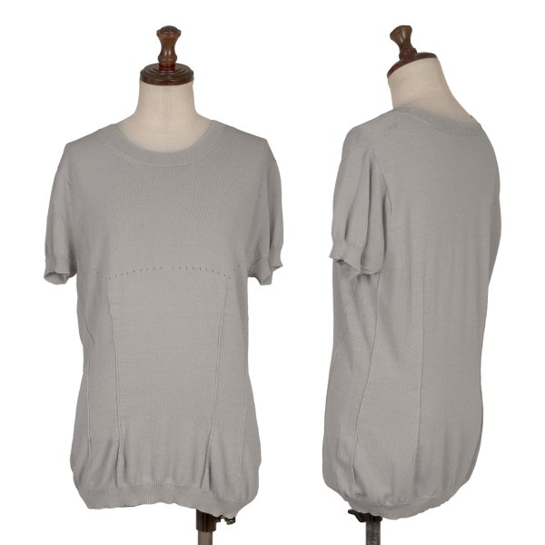 【中古】 ヨウジヤマモト ファムYohji Yamamoto FEMME 針抜き半袖編み物 薄墨色M位【レディース】