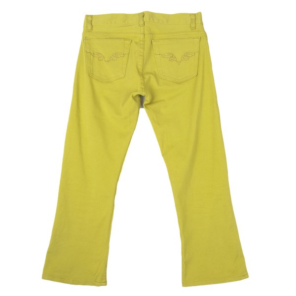 【中古】 ヴィヴィアンタムVIVIENNETAM うしろ側刺しゅうストレッチクロップドパンツ 黄【レディース】