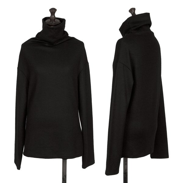 【中古】 ヨウジヤマモト ファムYohji Yamamoto FEMME ウールハイネックオフショルダーニットソー 黒2【レディース】