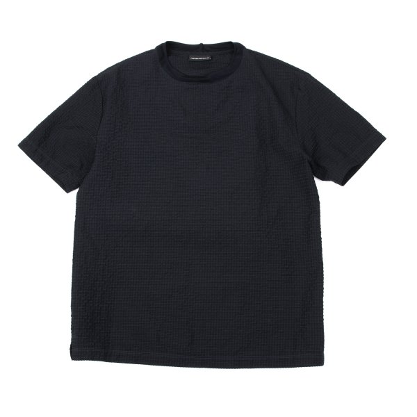 【中古】 エンポリオアルマーニEMPORIO ARMANI ポリシアサッカーチェックティーシャツ 紺S【メンズ】