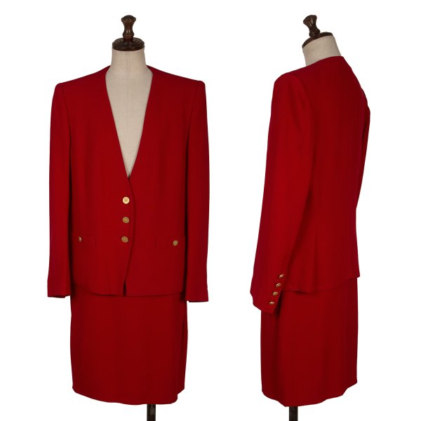 【中古】 ソニアリキエルSONIA RYKIEL 人絹混セットアップ 赤40 38【レディース】