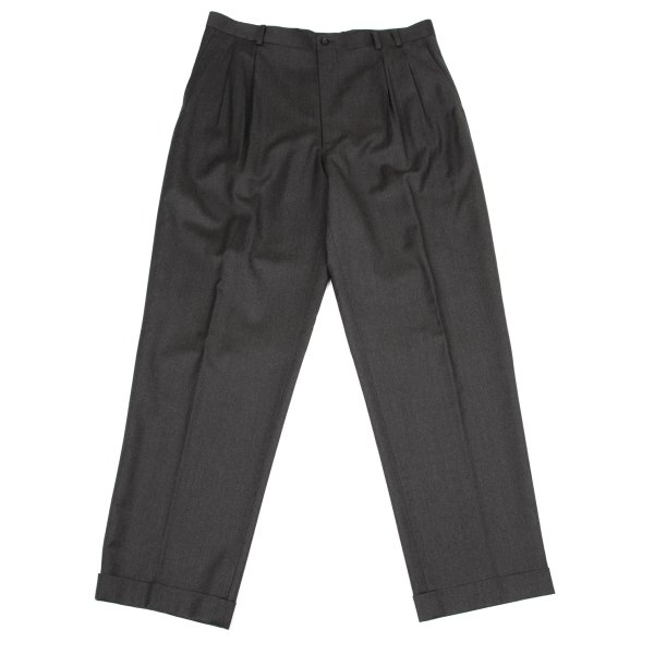 【中古】 パパスPapas ウールツータックパンツ チャコール54XL【メンズ】｜PLAYFUL