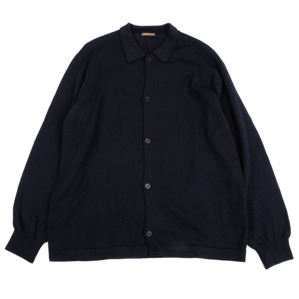 【中古】 ワイズフォーメンY for men ウールニットシャツ 紺M位【メンズ】