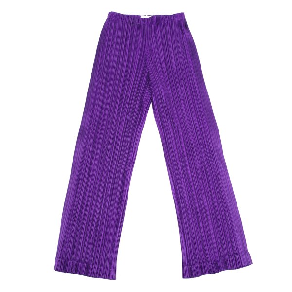 【中古】 プリーツプリーズPLEATS PLEASE メタリックプリーツパンツ 紫1【レディース】|PLAYFUL