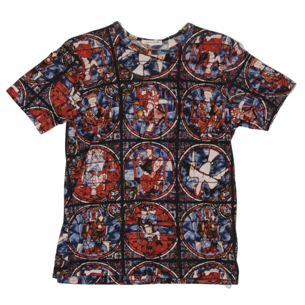 【中古】 コムデ給仕COMME des GARCONS ステンドグラス刷り上げるティーシャツ 黒マルチS位【レディース】