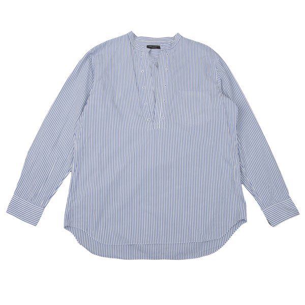 【中古】 コムデ給仕 オムプリュスCOMME des GARCONS HOMME PLUS ストライププルオーバーバンドカラーシャツ 無色素M位【メンズ】
