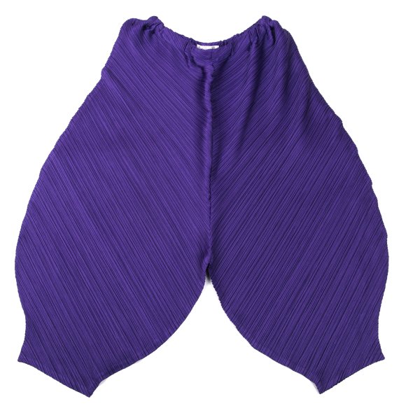 【中古】 筋目プリーズPLEATS PLEASE BOUNCE 横プリーツワイドパンツ 紫3【レディース】
