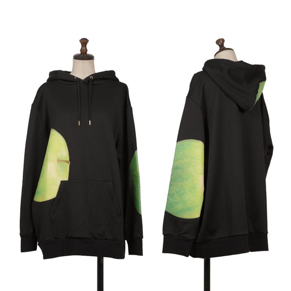【中古】 極点スミスPaul Smith アップルプリントパーカー 黒黄緑XL【レディース】