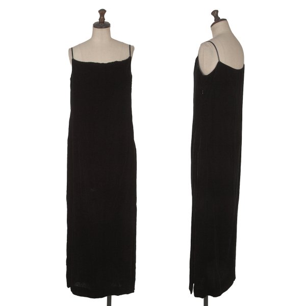 【中古】 ヨウジヤマモト ノアールYohji Yamamoto NOIR ベロアキャミワンピース 黒2【レディース】