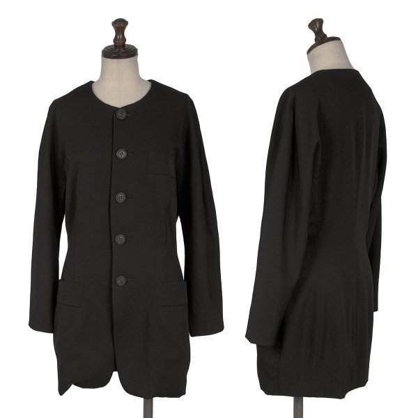 【中古】 ヨウジヤマモトYohji Yamamoto×THE GINZA STORY ウールギャバノーカラージャケット 黒M位【レディース】