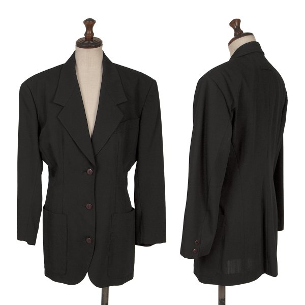 【中古】 ジャンポールゴルチエJean Paul GAULTIER 羊毛裏縞模様3B上衣 黒9【レディース】
