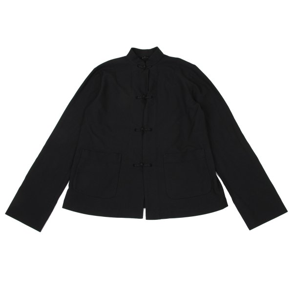 【中古】 ブラックコムデギャルソンBLACK COMME des GARCONS エステルチャイナボタンマオカラージャケット 黒XL【メンズ】