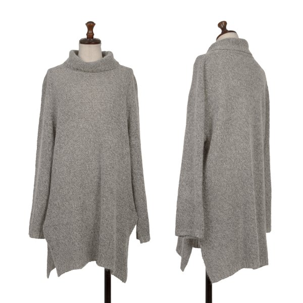【中古】 ヨシエイナバyoshie inaba ウール混紡タートルネックグリッターニットセーター シルバーM位【レディース】｜PLAYFUL