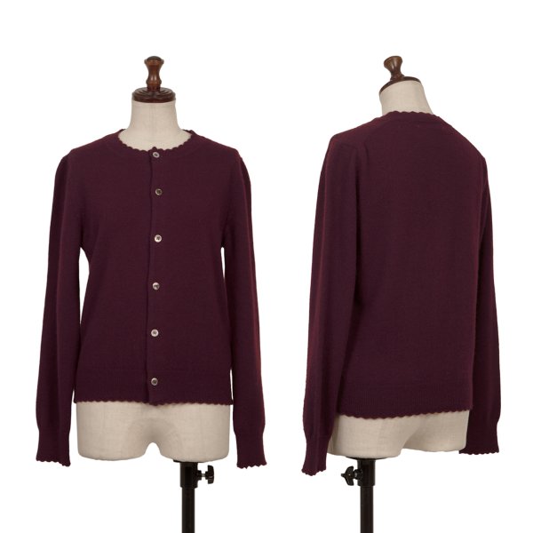【中古】 ローブドシャンブル コムデ給仕robe de chambre COMME des GARCONS カシミヤニットカーディガン ボルドーワインM位【レディース】