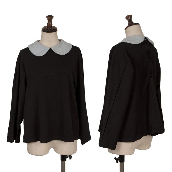 【中古】 コムコム コムデ給仕COMME des GARCONS エステル襟うつり変わりトップス 黒水色S【レディース】