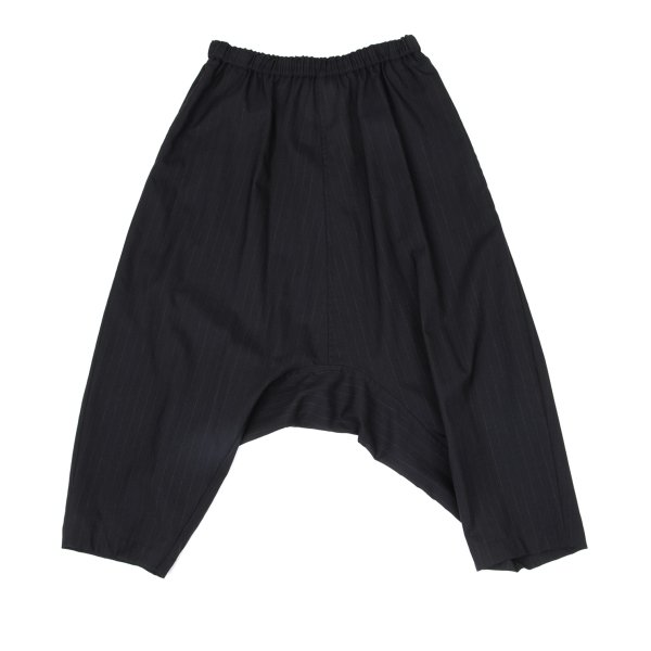 【中古】 コムコム コムデギャルソンCOMME des GARCONS ウールストライプサルエルパンツ 紺S【レディース】|PLAYFUL