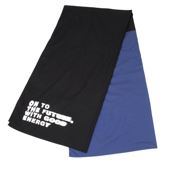 【中古】 コムデ給仕COMME des GARCONS メッセージプリントストール 青黒【レディース】