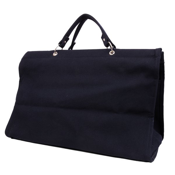 【中古】 コムデ給仕COMME des GARCONS ウールギャバマチ付き添い人ハンドバック 紺【レディース】