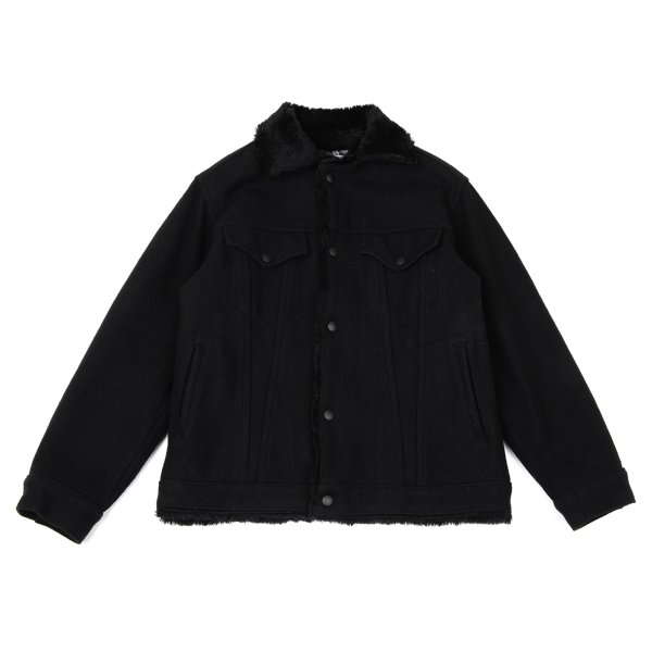 【中古】 ジョンソンウーレンミルズJohnson Woolen Mills 裏ボアトラッカージャケット 黒M位【メンズ】