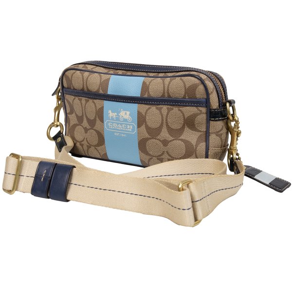 【中古】 コーチ職COACH 769-11355 生産ライン色彩設計シグネチャーショルダーバッグ ベージュ【レディース】