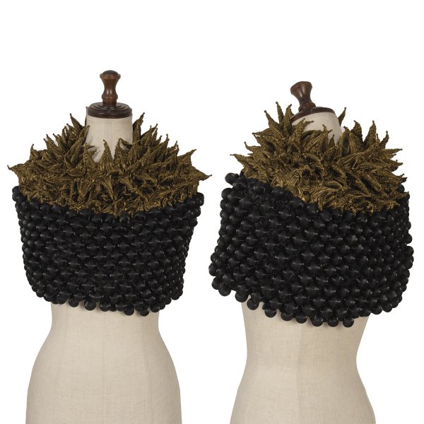 【中古】 イッセイミヤケISSEY MIYAKE うつり変わり3Dプリーツスヌード 黒ゴールド【レディース】
