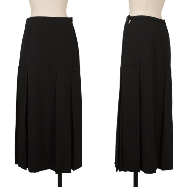 【中古】 ヨウジヤマモトYohji Yamamoto&times;THE GINZA STORY ウールボックスプリーツスカート 黒M位【レディース】｜PLAYFUL