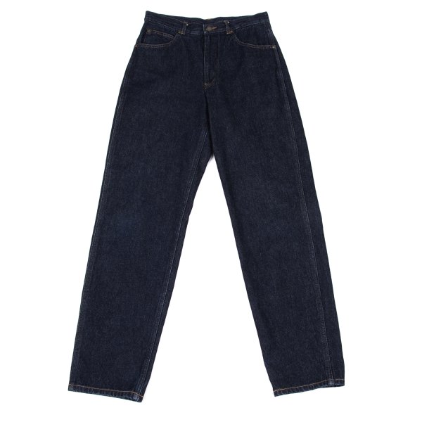 【中古】 コムデ給仕 オムCOMME des GARCONS HOMME ロゴレザーパッチデニムパンツ インディゴM【メンズ】