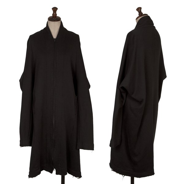 【中古】 ヨウジヤマモト ファムYohji Yamamoto FEMME コットンスウェットジップコート 黒2【レディース】|PLAYFUL