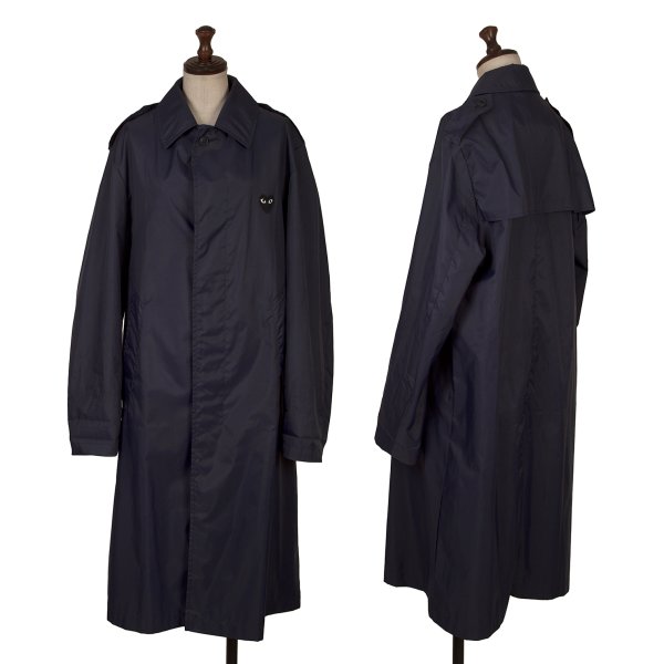 【中古】 プレイ コムデギャルソンPLAY COMME des GARCONS ハートパッチステンカラーコート 紺S【レディース】|PLAYFUL