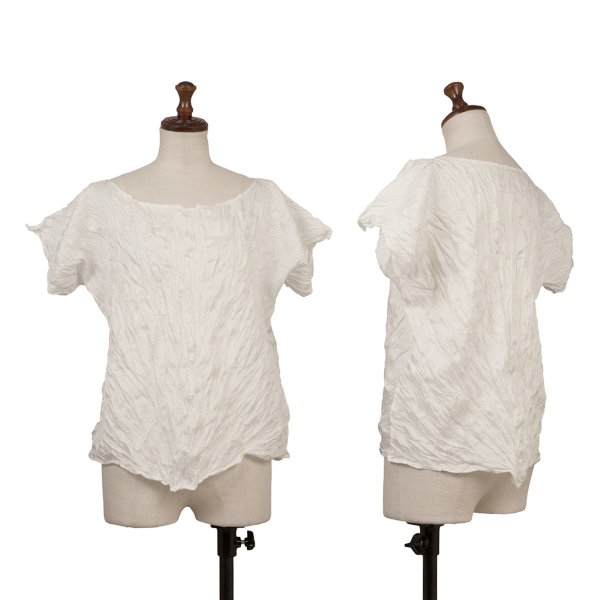 【中古】 イッセイミヤケISSEY MIYAKE シワプリーツカットソー 白M【レディース】|PLAYFUL