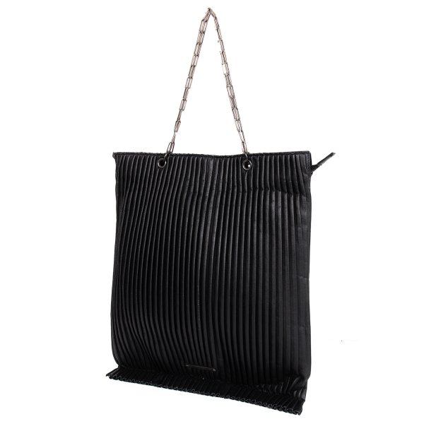 【中古】 ジャンポールゴルチエJean Paul GAULTIER プリーツレザーチェーンハンドバッグ 黒【レディース】|PLAYFUL