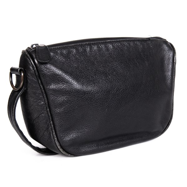 【中古】 イッセイミヤケISSEY MIYAKE レザークラッチバッグ 黒【レディース】|PLAYFUL
