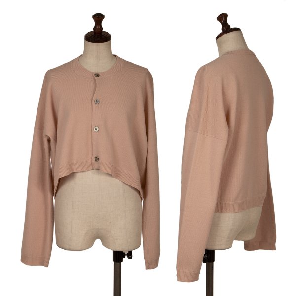 【中古】 ローブドシャンブル コムデギャルソンrobe de chambre COMME des GARCONS ウールクロップドニットカーディガン ピンクM位【レディース】｜PLAYFUL