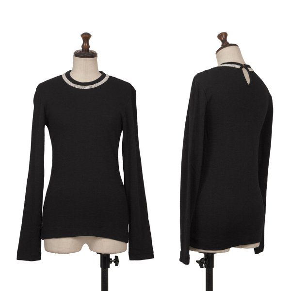 【中古】 トリココムデギャルソンtricot COMME des GARCONS パール装飾リブニット 黒M位【レディース】｜PLAYFUL